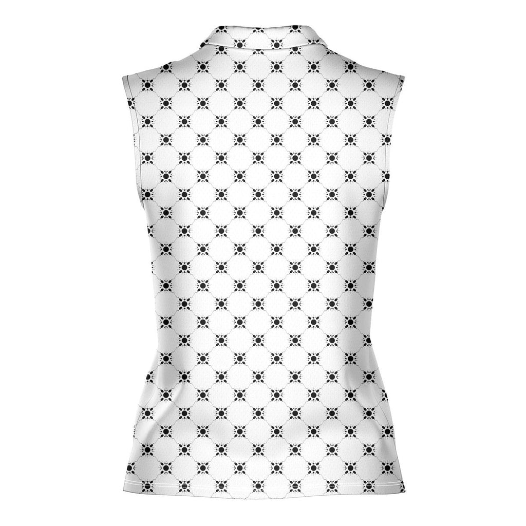 Fertilization-Women Sleeveless Polo Shirt-Gerbera Prints