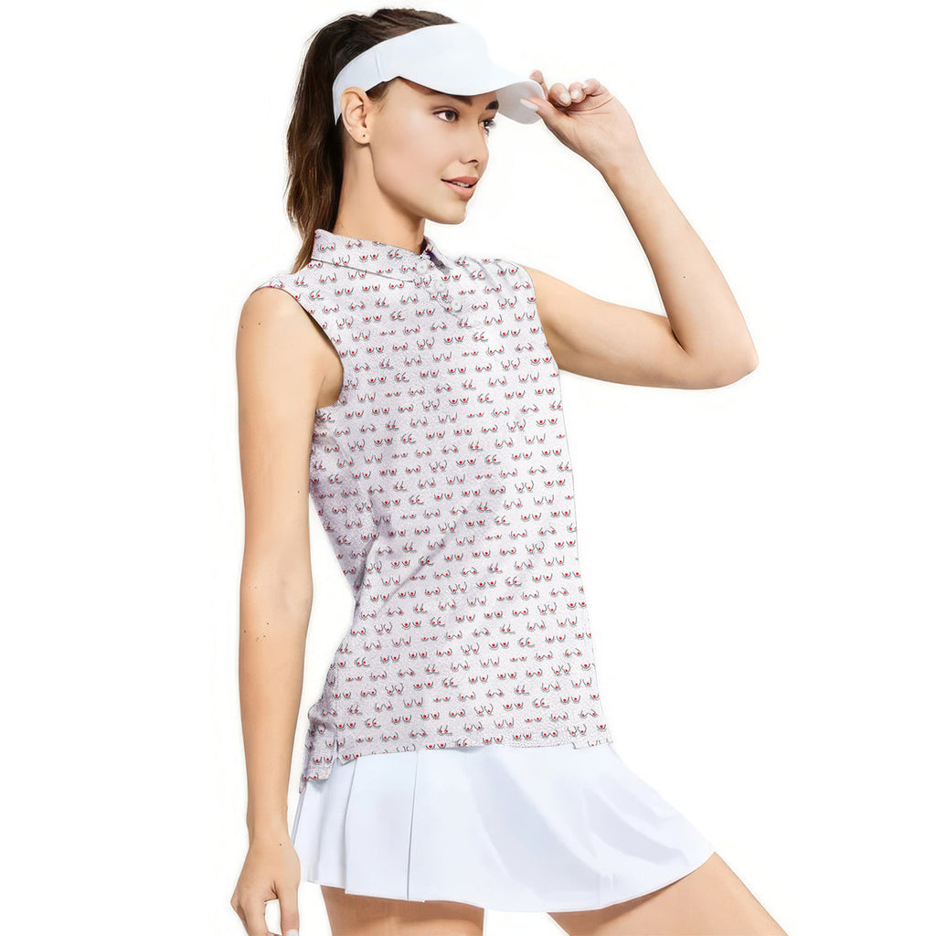 Chestnuts Roasting on an Open Fire-Women Sleeveless Polo Shirt-Gerbera Prints
