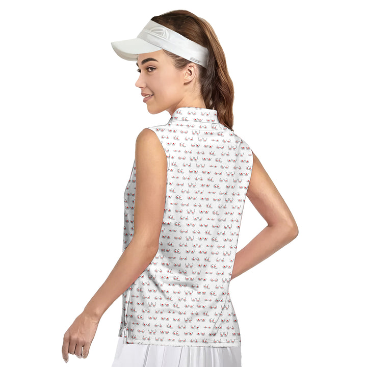 Tits the Season To Be Jolly - Ladies Sleeveless Golf Polo Shirt 