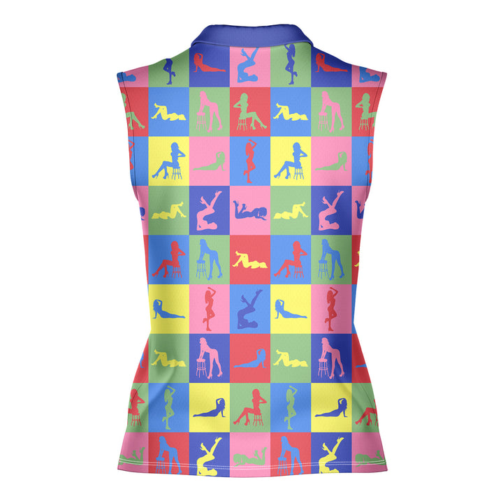 Peep Show - Ladies Sleeveless Golf Polo Shirt 