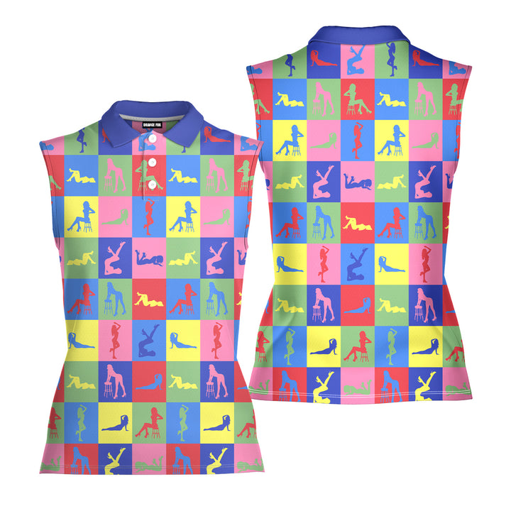 Peep Show - Ladies Sleeveless Golf Polo Shirt 