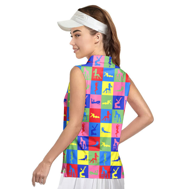 Peep Show - Ladies Sleeveless Golf Polo Shirt 