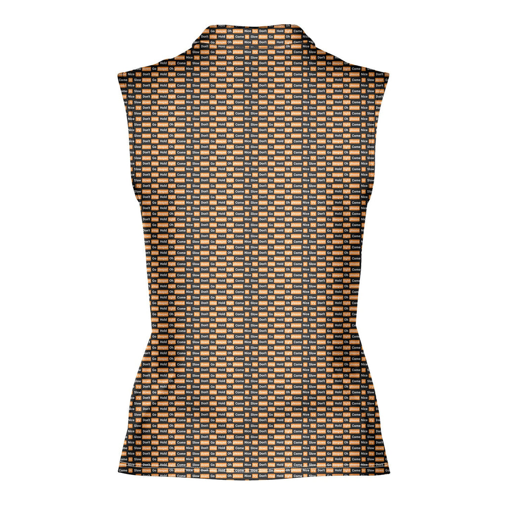 Po*n hub-Women Sleeveless Polo Shirt-Gerbera Prints