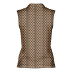 Po*n hub-Women Sleeveless Polo Shirt-Gerbera Prints