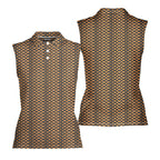 Po*n hub-Women Sleeveless Polo Shirt-Gerbera Prints