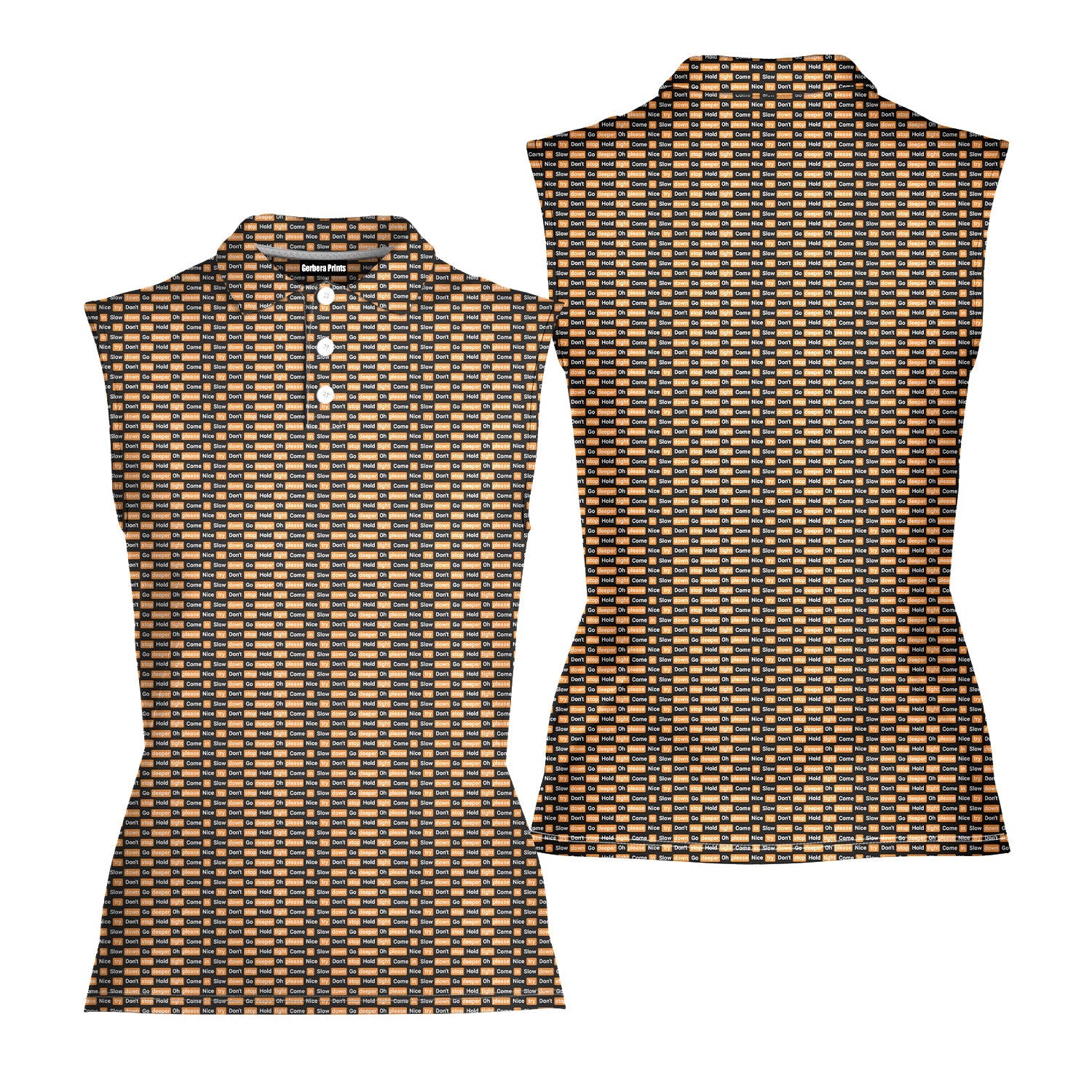 Po*n hub-Women Sleeveless Polo Shirt-Gerbera Prints