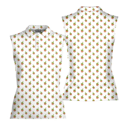Cactus Merry Christmas - Ladies Sleeveless Golf Polo Shirt