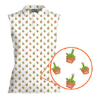 Cactus Merry Christmas - Ladies Sleeveless Golf Polo Shirt
