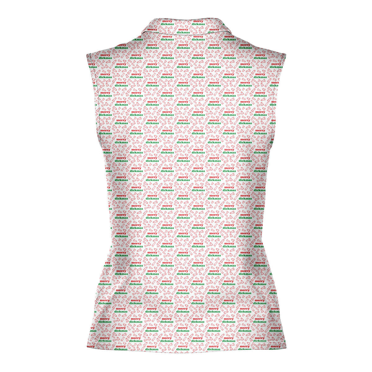 Merry Dickmas-Women Sleeveless Polo Shirt-Gerbera Prints