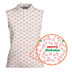 Merry Dickmas-Women Sleeveless Polo Shirt-Gerbera Prints