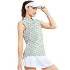 Merry Dickmas-Women Sleeveless Polo Shirt-Gerbera Prints