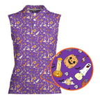 Trick or Meat Halloween Surprise-Women Sleeveless Polo Shirt-Gerbera Prints