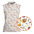 Trick or Meat Halloween Surprise-Women Sleeveless Polo Shirt-Gerbera Prints