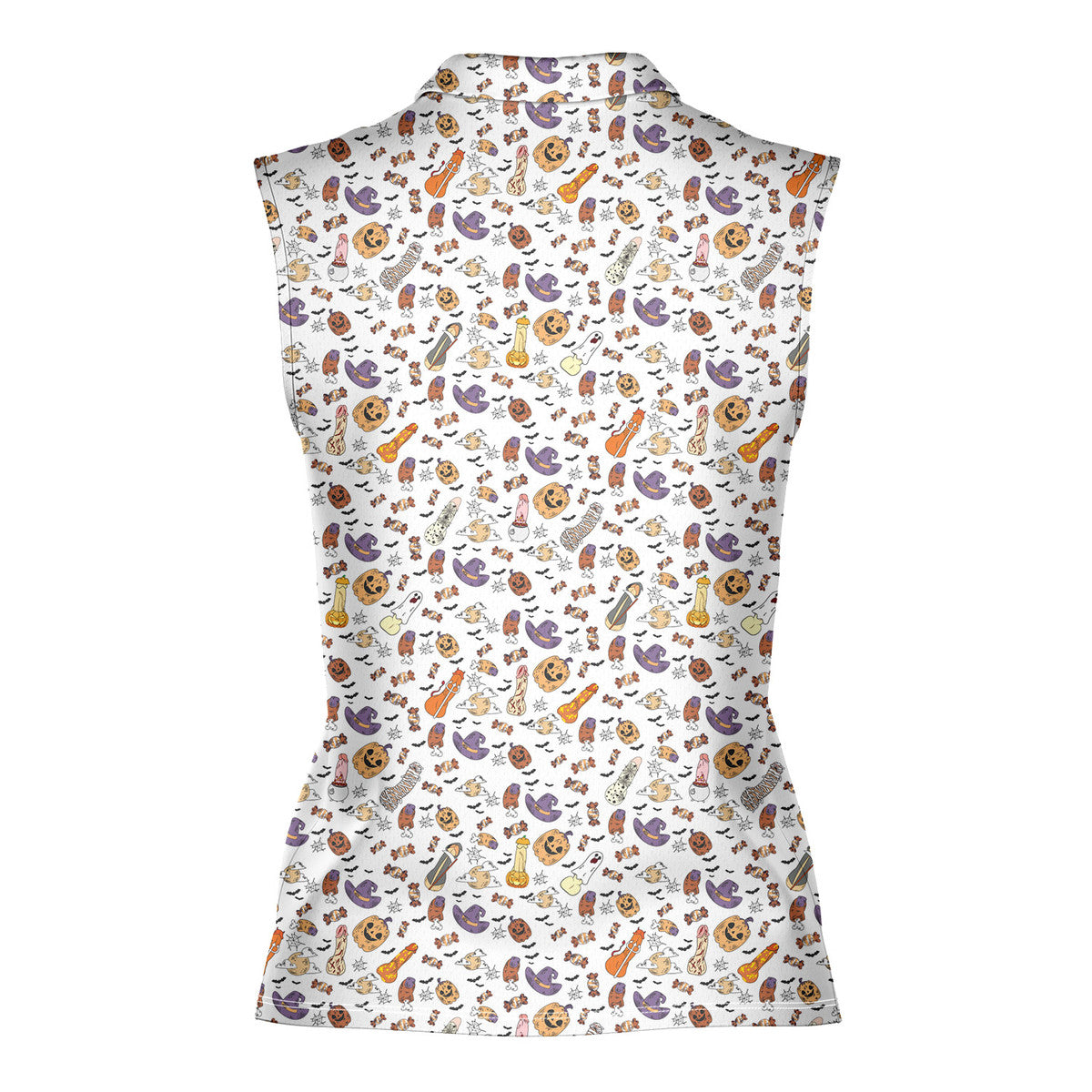 Trick or Meat Halloween Surprise-Women Sleeveless Polo Shirt-Gerbera Prints