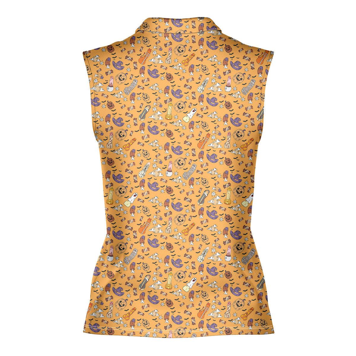 Trick or Meat Halloween Surprise-Women Sleeveless Polo Shirt-Gerbera Prints