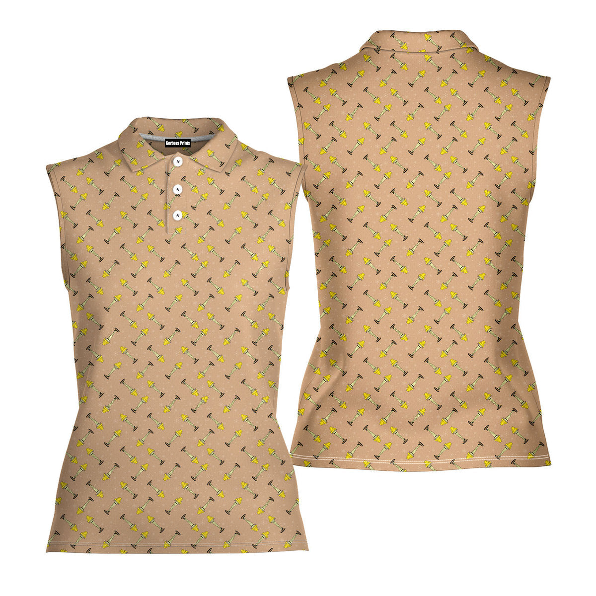The Fragile Leg Lamp A Christmas Story Family-Women Sleeveless Polo Shirt-Gerbera Prints