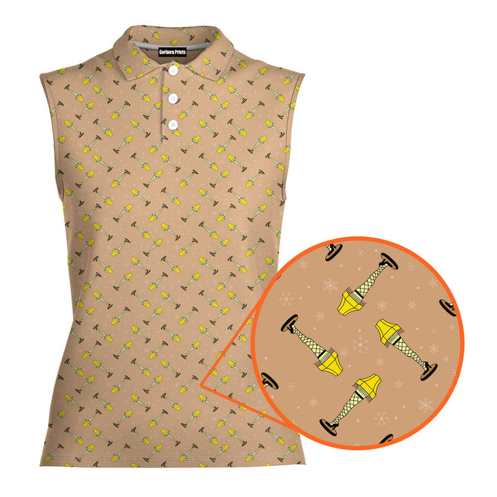 The Fragile Leg Lamp Christmas - Ladies Sleeveless Golf Polo Shirt