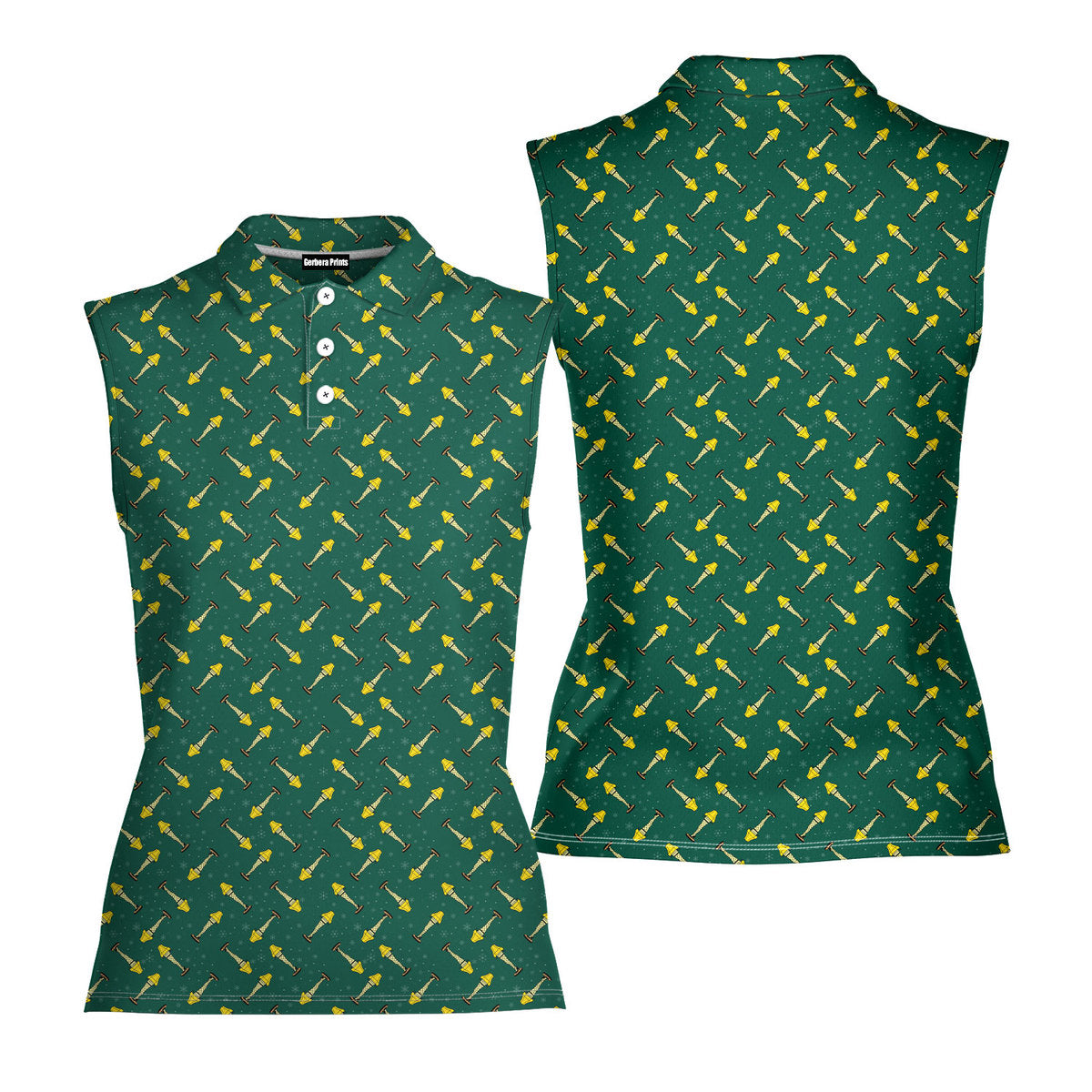 The Fragile Leg Lamp A Christmas Story Family-Women Sleeveless Polo Shirt-Gerbera Prints