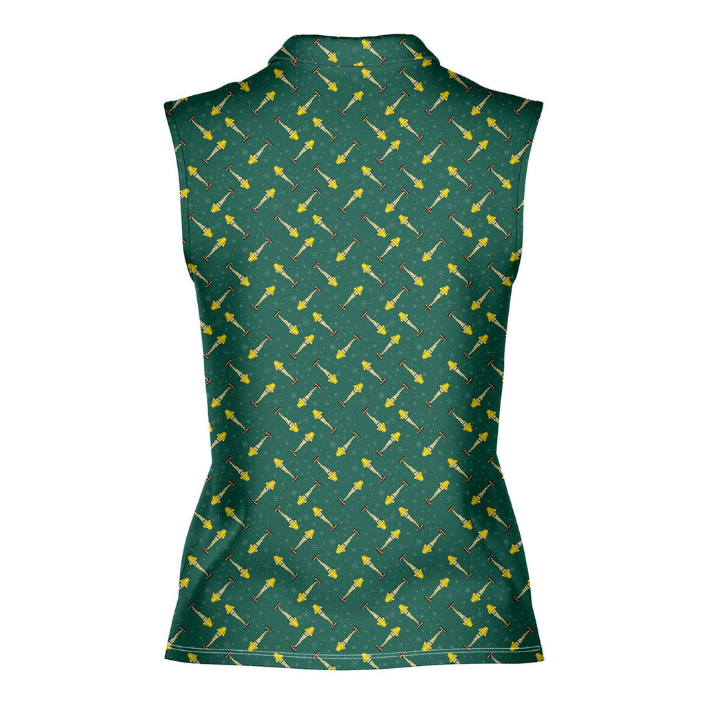 The Fragile Leg Lamp A Christmas Story Family-Women Sleeveless Polo Shirt-Gerbera Prints