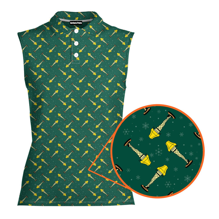 The Fragile Leg Lamp Christmas - Ladies Sleeveless Golf Polo Shirt
