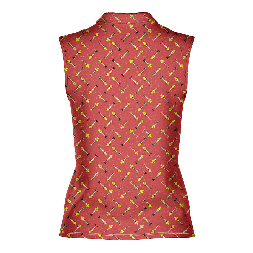 The Fragile Leg Lamp A Christmas Story Family-Women Sleeveless Polo Shirt-Gerbera Prints