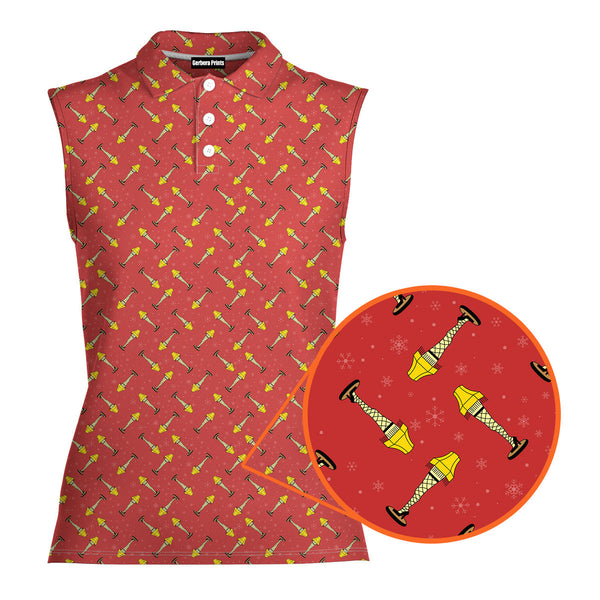 The Fragile Leg Lamp Christmas - Ladies Sleeveless Golf Polo Shirt