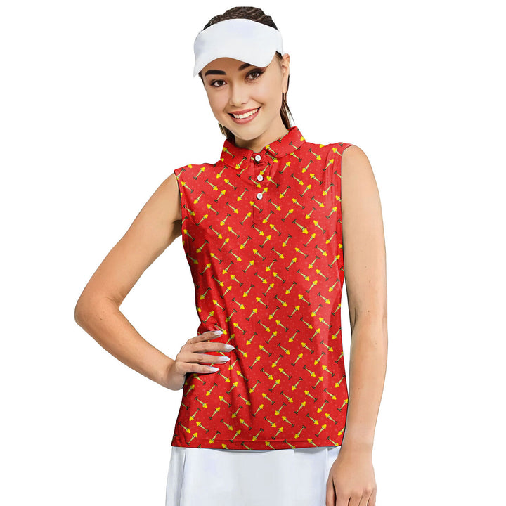 The Fragile Leg Lamp Christmas - Ladies Sleeveless Golf Polo Shirt