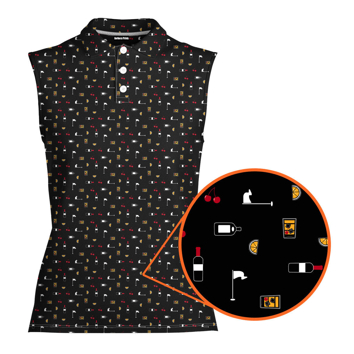 Beer Flag-Women Sleeveless Polo Shirt-Gerbera Prints