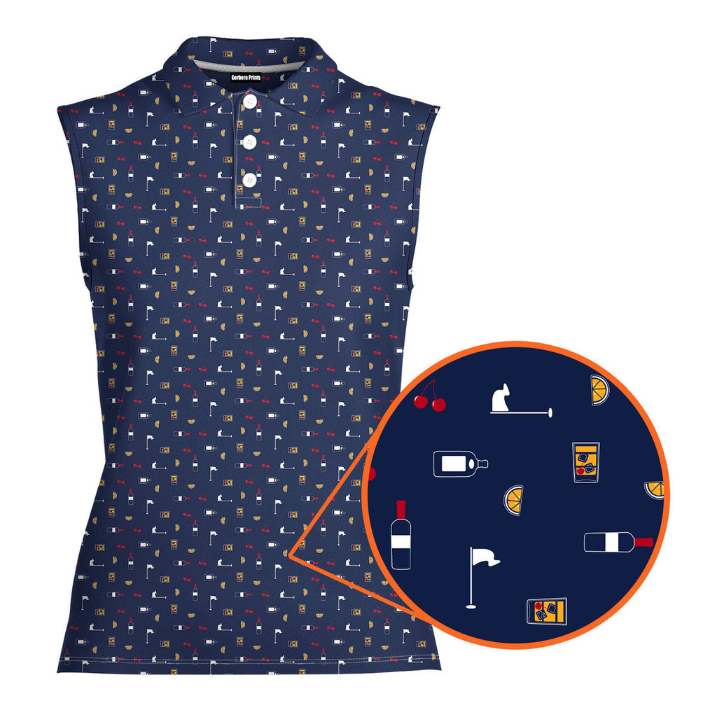 Beer Flag-Women Sleeveless Polo Shirt-Gerbera Prints