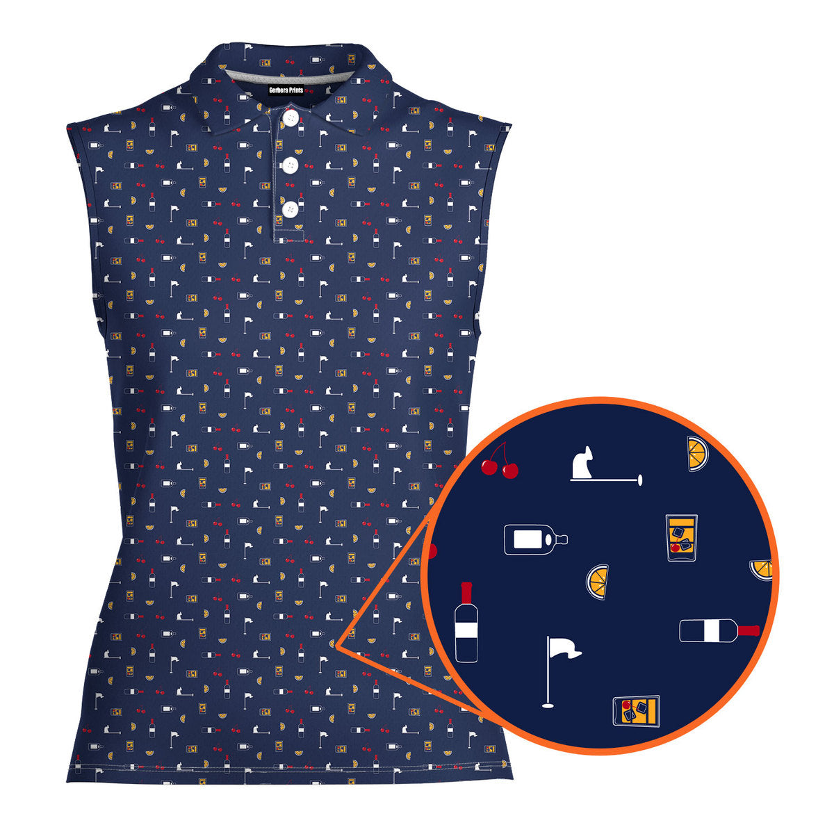 Beer Flag-Women Sleeveless Polo Shirt-Gerbera Prints