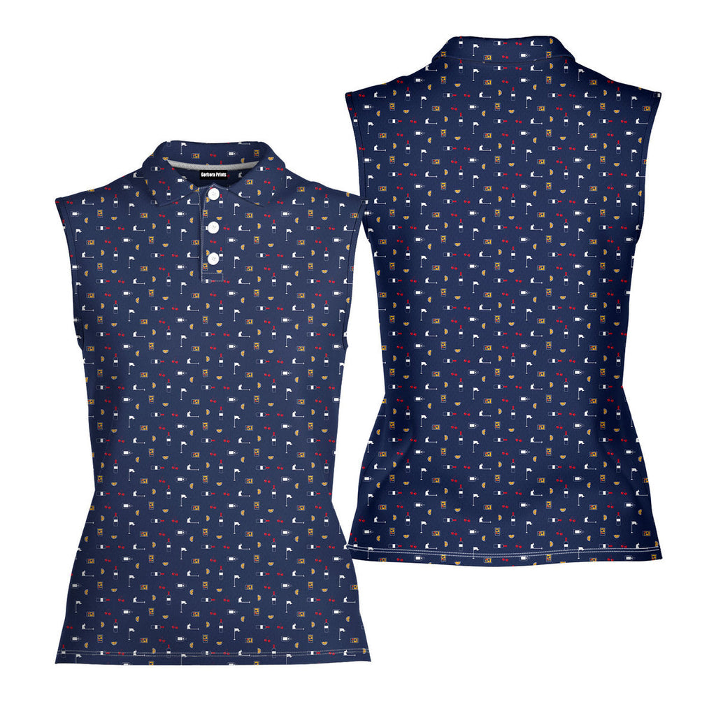 Beer Flag-Women Sleeveless Polo Shirt-Gerbera Prints