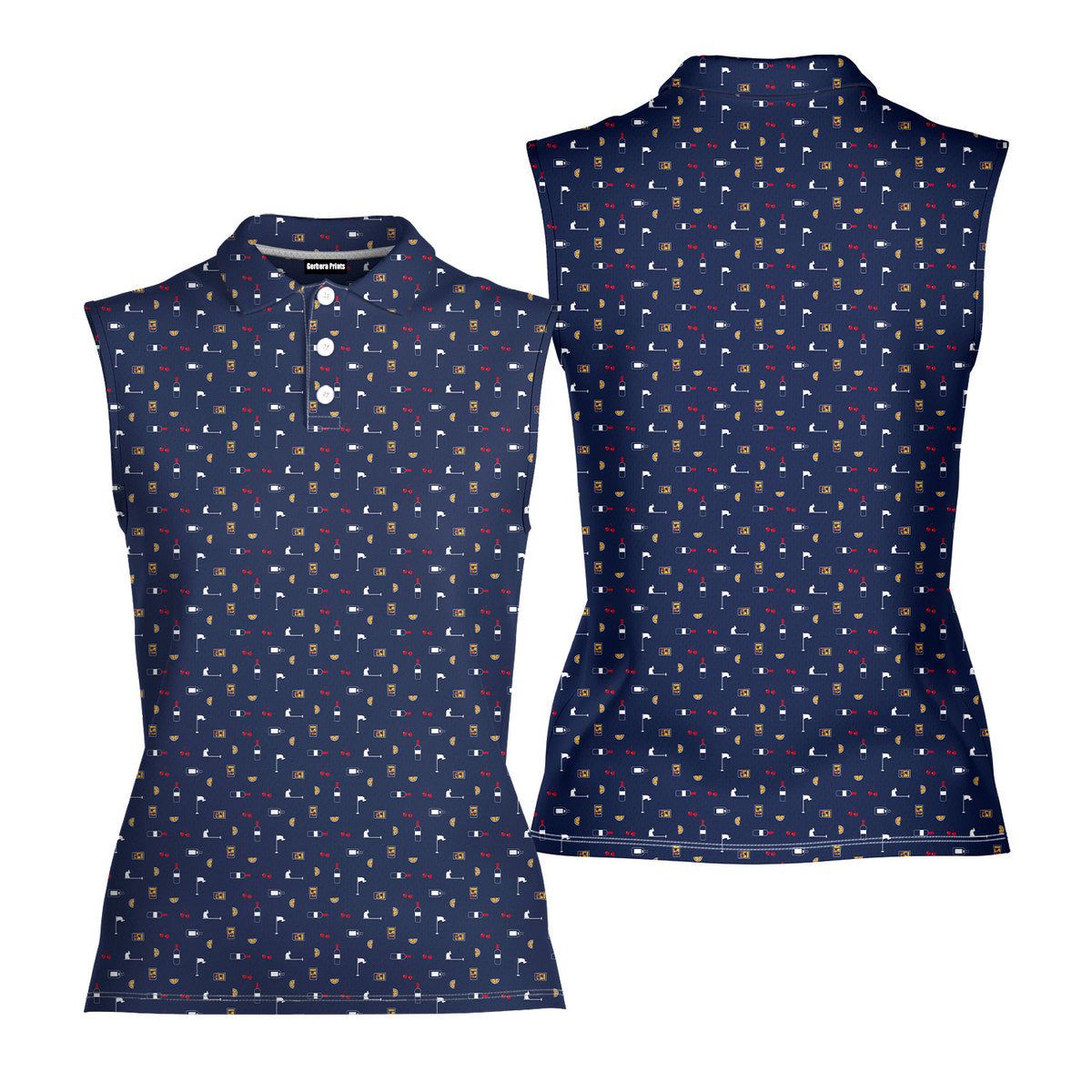 Beer Flag-Women Sleeveless Polo Shirt-Gerbera Prints