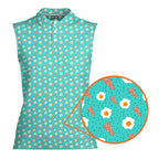 Breakfast Balls-Women Sleeveless Polo Shirt-Gerbera Prints