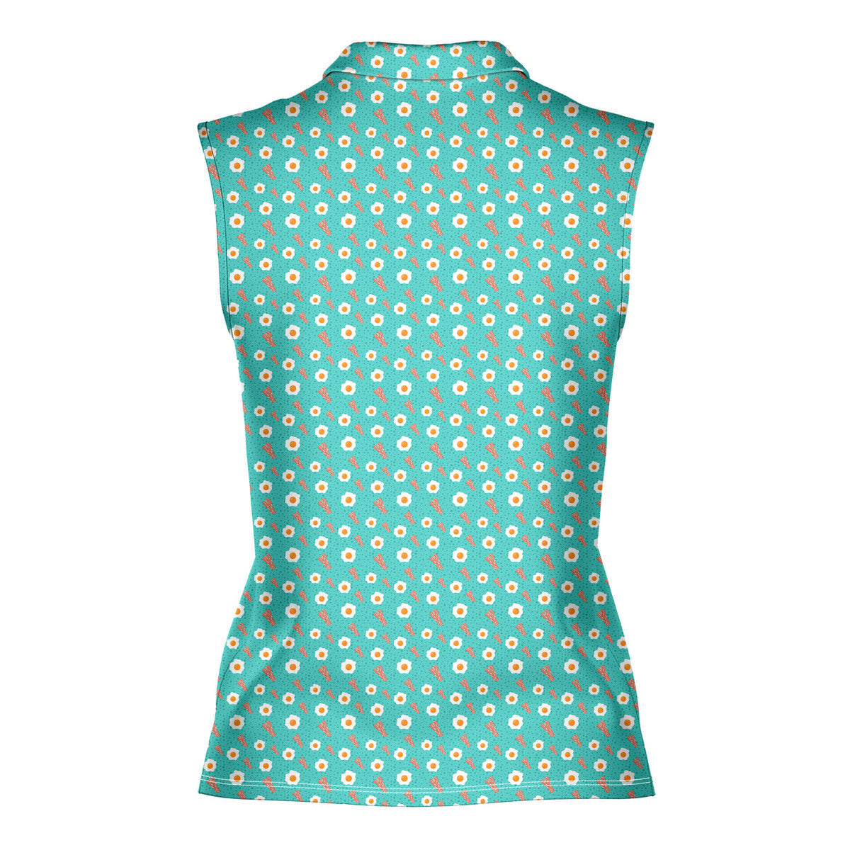 Breakfast Balls-Women Sleeveless Polo Shirt-Gerbera Prints
