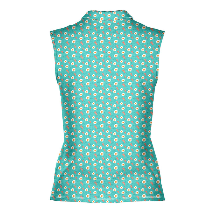 Breakfast Balls - Ladies Sleeveless Golf Polo Shirt