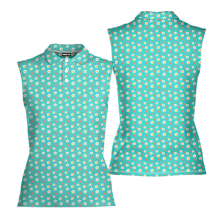 Breakfast Balls - Ladies Sleeveless Golf Polo Shirt