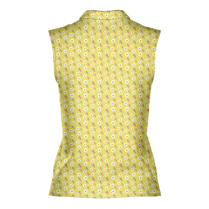 Breakfast Balls - Ladies Sleeveless Golf Polo Shirt