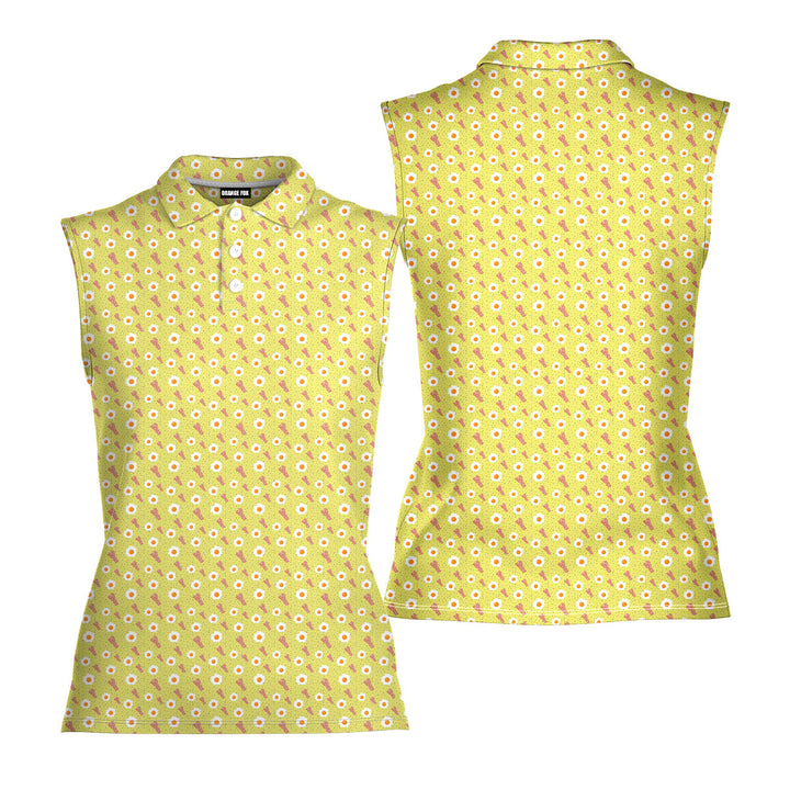 Breakfast Balls - Ladies Sleeveless Golf Polo Shirt