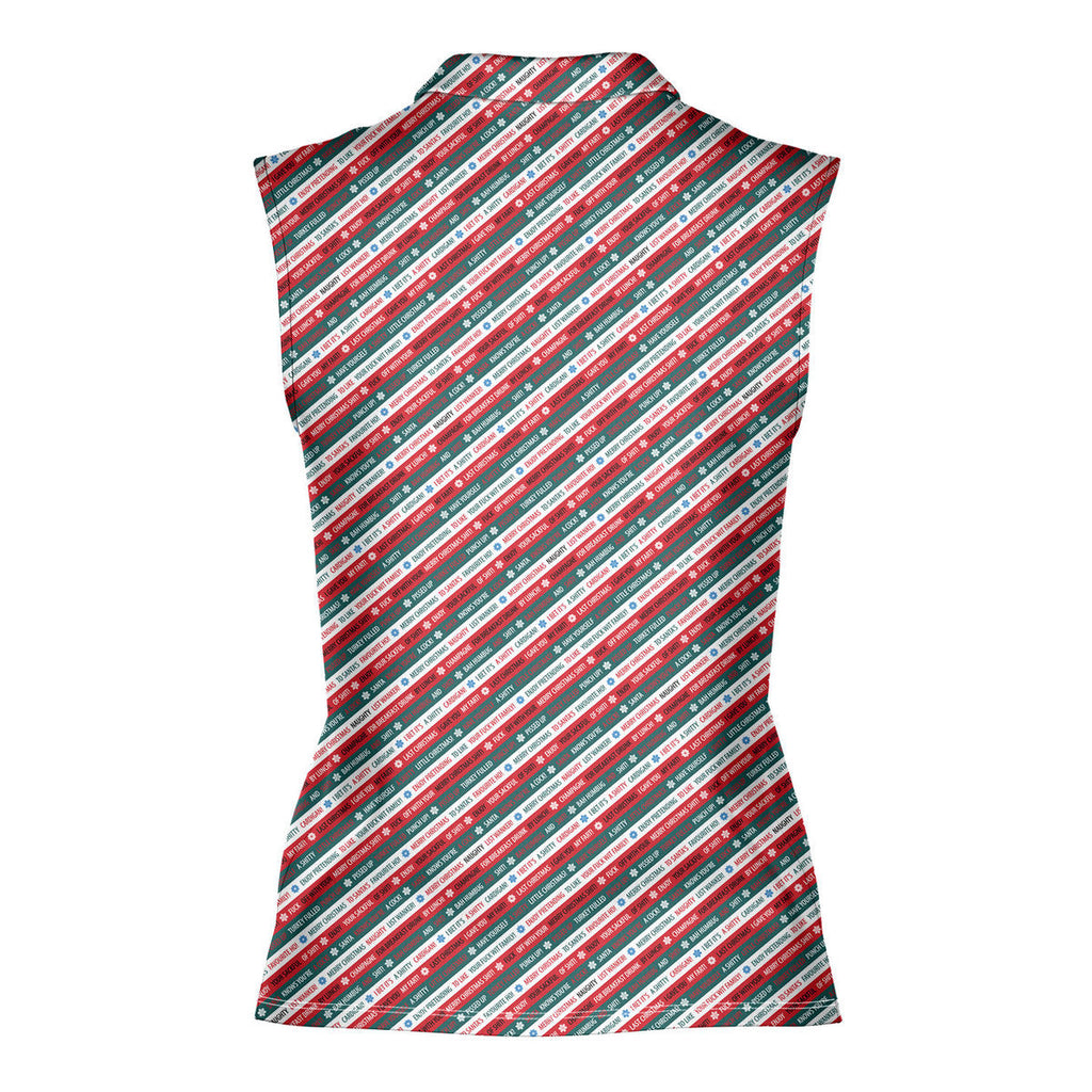 Christmas Xmas Funny Rude Joke-Women Sleeveless Polo Shirt-Gerbera Prints