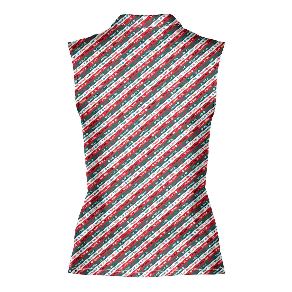 Christmas Xmas Funny Rude Joke-Women Sleeveless Polo Shirt-Gerbera Prints