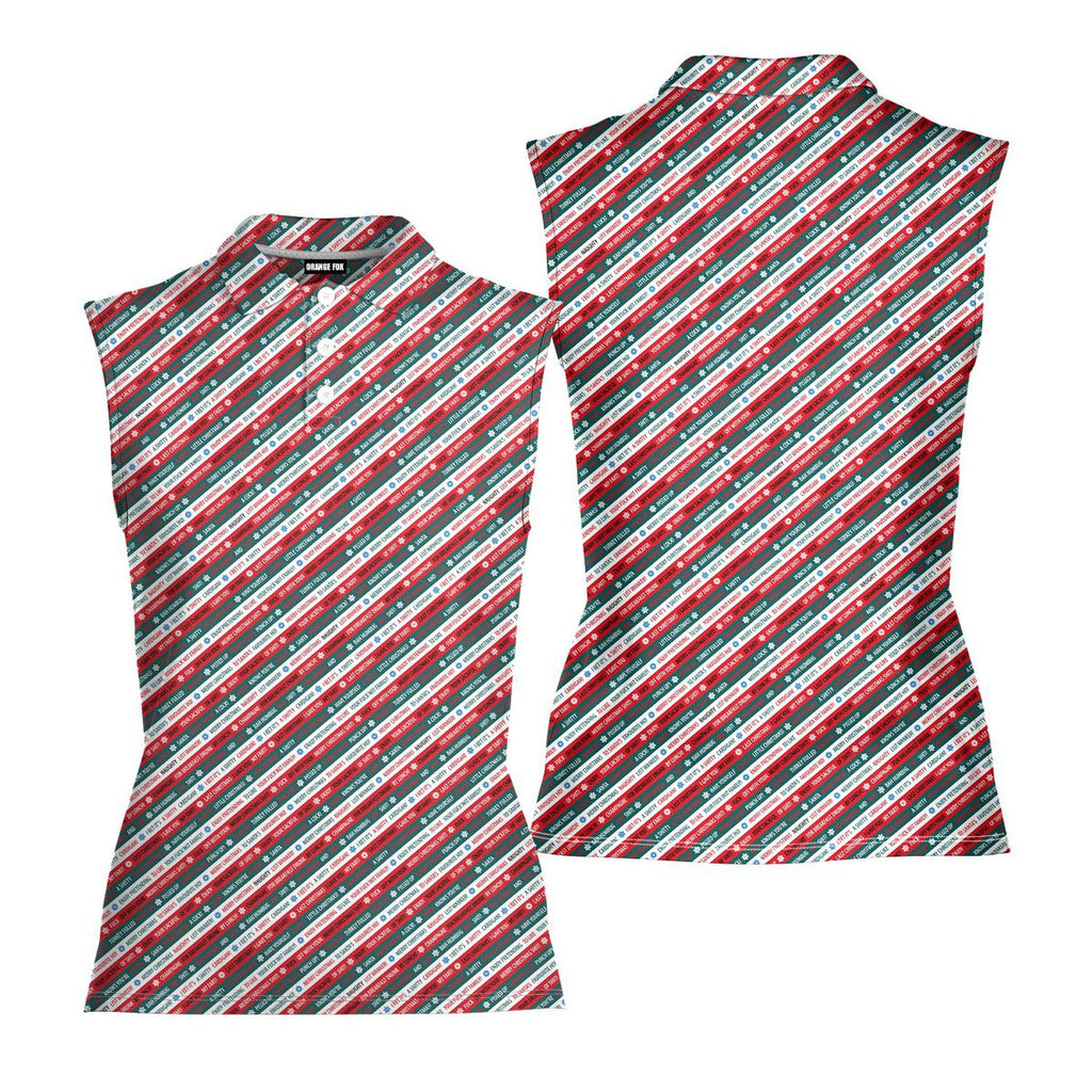 Christmas Xmas Funny Rude Joke-Women Sleeveless Polo Shirt-Gerbera Prints