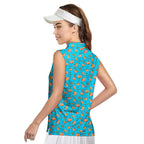 Buns-Women Sleeveless Polo Shirt-Gerbera Prints