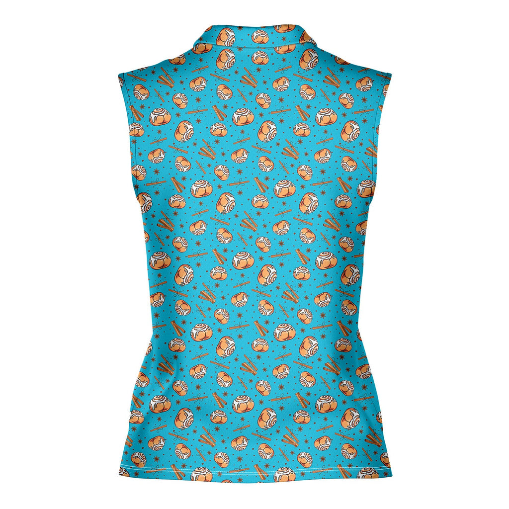 Buns-Women Sleeveless Polo Shirt-Gerbera Prints