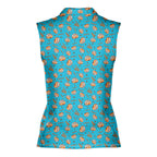 Buns-Women Sleeveless Polo Shirt-Gerbera Prints