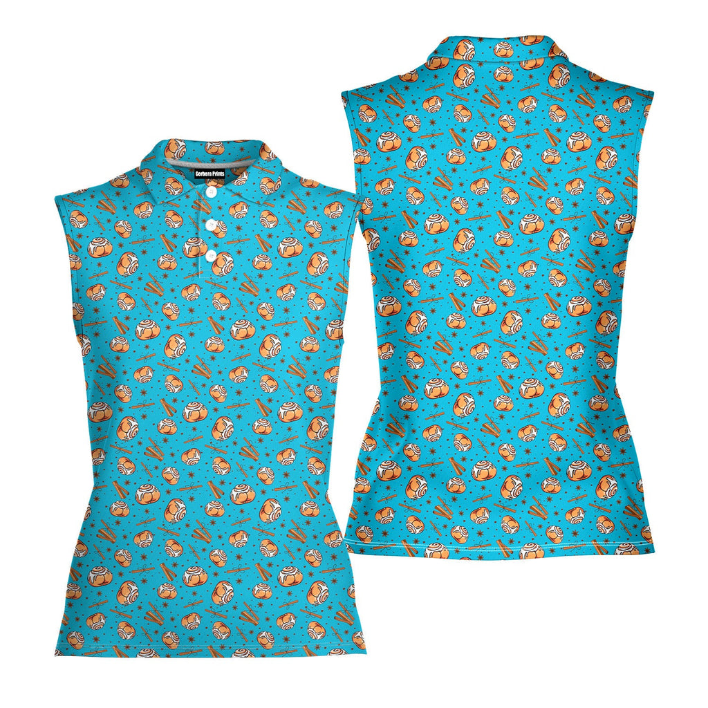 Buns-Women Sleeveless Polo Shirt-Gerbera Prints
