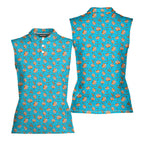Buns-Women Sleeveless Polo Shirt-Gerbera Prints