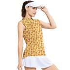 Buns-Women Sleeveless Polo Shirt-Gerbera Prints