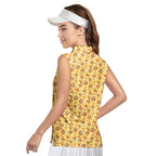 Buns-Women Sleeveless Polo Shirt-Gerbera Prints