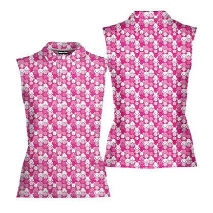 Pink Ribbon - Ladies Sleeveless Golf Polo Shirt