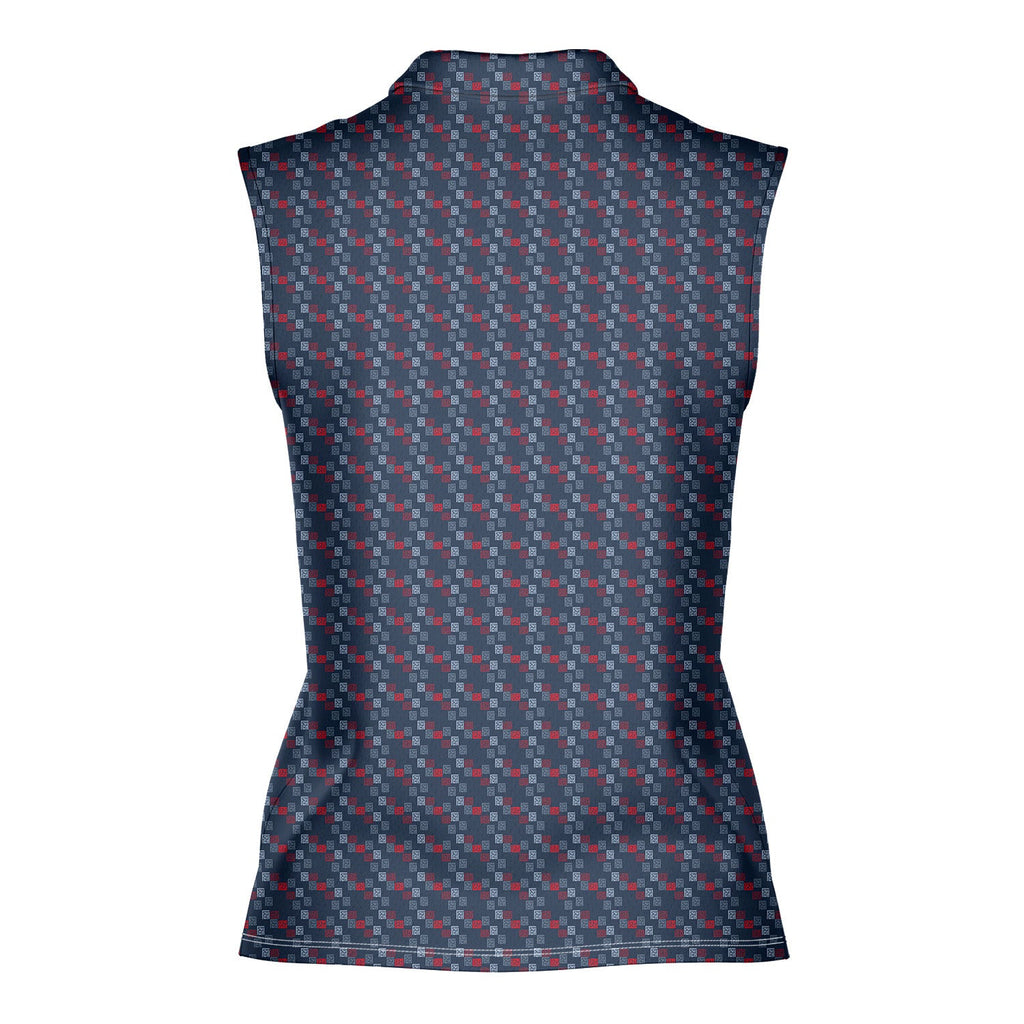 Word Art-Women Sleeveless Polo Shirt-Gerbera Prints